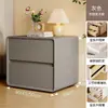 Mesa de noche moderna y sencilla, Almacenamiento de madera maciza estilo crema, No requiere instalación, Nueva mesa de noche de lujo ligero, Adecuada para dormitorio y uso en el hogar