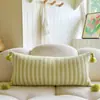 Almofada decorativa estilo Ins, coração feminino, verde, para sofá de sala, encosto, suporte lombar, fronha, almofada decorativa para bay window