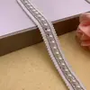 Corrente de Cobre Pérola com Acabamento de Renda em Estoque para Atacado, Renda Vazada Tecida com Fio para Decoração de Roupas Acessórios DIY