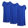 Vestido de Noite Modal de Manga Curta Três Peças Primavera e Verão com Bojo Pijama Sem Sutiã Vestido para Casa Completo Vestido Midi