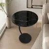 Mesa de centro pequena de sala de estar de luxo leve, mesa redonda pequena de varanda de sofá de apartamento pequeno, mesa de cabeceira criativa, mesa lateral estilo italiano