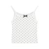 Camisola de Encaje Pure Desire para Mujer de Verano Ajustada Adelgazante Blanca con Lunares Tipo Polo Corta para Uso Exterior