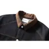 Chaqueta de mezclilla retro estilo americano de pana con bloques de color para hombre ButterTiger, chaqueta de mezclilla original, JK85