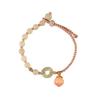 Agata Yanyuan pêssego jade Hetian cordão semi-feito à mão verde água transparente elegante pulseira Xiangyun feminino atacado