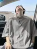 Camisa Polo Henley de Secado Rápido y Fresca, Manga Corta Desestructurada para Hombre, Ropa Holgada de Verano, Camiseta Deportiva Juvenil de Media Manga