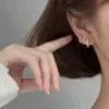 Pendientes de Aro de Cobre con Microincrustaciones de Circonita Estilo Europeo y Americano para Mujer, Pendientes de Aro de Gama Alta de Nicho, Pendientes Minimalistas Estilo Ins en Stock