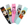 Calcetines de Algodón de Dibujos Animados de Bob Esponja para Hombres y Mujeres Venta al por Mayor Deportivos Casuales de Caña Media Rectos Calcetines de Moda