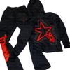 Cross-border Hip Hop Street retro novo suéter carta espuma impressa moletom com capuz estilo hip hop punk zíper suéter