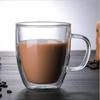 Copo de café de parede dupla copo de vidro garrafa térmica cappuccino latte chá milkshake isolado copo de leite para expresso