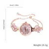 Flores en Flor~Estilo Dulce Brazalete de Reloj Flor de Diamante Brillante, Diseño Único, Accesorio de Mano Femenino Suave y Versátil