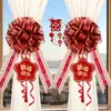 Decoração de Quarto de Casamento, Decoração de Sala de Estar, Cortinas, Caractere de Felicidade Dupla, Enfeites de Flores Puxados à Mão, Decorações Pendentes, Fitas, Suprimentos de Casamento para os Quartos da Noiva e do Noivo