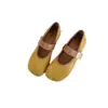 Sapatos Mary Jane femininos vintage em camurça estilo francês, novos para o outono de 2026, sapatos casuais versáteis de corte baixo, sapatos que aumentam a altura para mulheres