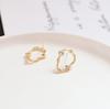 Aretes Pequeños Simples Dorados Lazo Zircón Ovalado Colgante Cinturón diy Hecho a Mano Joyería para la Oreja Materiales Accesorios
