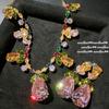 Collar de Mermaid Tears Arcoíris Vine Escape Princesa Chapado en Oro de 18K Polvo Barbie Pendientes de Zirconia Gota