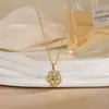 Colar para Mulheres, Flor de Zircônia Bauhinia Giratória da Moda Nicho Moda Novo Design Pingente Titânio Aço Colar de Temperamento