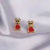 Lindos pendientes de becerro exquisitos versátiles de moda personalidad creativa conmemorativos simples frescos regalo