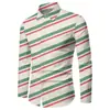 Camisas de manga larga para hombre de otoño, europeas y americanas, de nueva colección navideña a cuadros y rayas, camisas casuales.