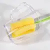 Cepillo Esponja para Cocina Doméstica, Cepillo Limpiador de Vasos de Vidrio, Cepillo de Mango Largo, Cepillo Largo para Botellas y Tazas de Té, Cepillo para Lavar Vasos, Cepillo Esponja Giratorio
