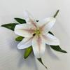 3D una flor dos capullos W Lily flor artificial hogar sala de estar piso flor artificial sensación boda decoración flor de lirio artificial