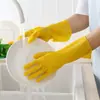 Guantes Domésticos de Goma Uso Doméstico Lavandería Limpieza Guantes Resistentes al Desgaste Antideslizantes Color Piel de Vaca de Alta Densidad Impermeable Guantes para Lavar Platos