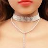 Moda feminina europeia e americana transfronteiriça colar longo de strass corrente de peito corrente de corrente de lingerie sexy joias de biquíni de praia joias