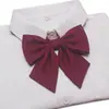 Pajarita de Color Sólido con Puntiagudos y Acentos de Plumas, Accesorios Jk, Pajarita Estilo Japonés para Estudiante Mujer, Pajarita Grande con Cordón, Estilo Uniforme Escolar