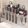 Soporte para secador de pelo con ventosa, soporte de pared para secador de pelo para baño, soporte para secador de pelo con enrollacables, gadget de almacenamiento para el hogar