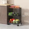 Prateleira de armazenamento de cozinha multicamadas de piso, carrinho móvel para armazenamento de frutas e vegetais, prateleira de armazenamento de lanches