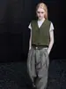 Cárdigan de punto con cuello en V color verde militar moment para mujer, nueva colección primavera/otoño 2026, moderno y elegante, con un ambiente relajado y chic