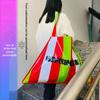 Direto da fábrica super grande promocional de exposição bolsa de mão PP sacola de compras chamativa sacola de tecido revestido à prova d'água tendência da moda