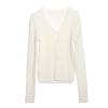 Yienou inbyinV colarinho de malha cardigan feminino outer wear casaco de suéter vermelho versátil slim-fit top de manga comprida