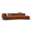 Sofá de canto curvo minimalista italiano para sala de estar, hotel, designer de moda, loja de roupas, sofá de tecido combinado.