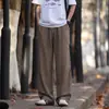 Pantalones Casuales Transpirables Estilo Old Money de Lino Sintético para Hombres y Mujeres, Pantalones de Pierna Ancha Curvos, Delgados de Primavera y Verano, Marca de Moda, Color Sólido, Sueltos Rectos