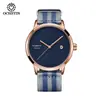 Reloj Mecánico Automático Completo de Marca Suiza Augusten para Hombre con Correa de Nylon, Reloj Creativo y Sencillo para Hombre al por Mayor