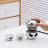 Set de Viaje de Panda Lindo para Té Traje Taza Express Portátil Taza Especial Personal para Exteriores Camping Tetera Portátil Taza de Té