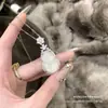 Transmisión en Vivo Calcedonia Natural de Hielo Alto Colgante de Calabaza Plateado Incrustado Jade Blanco de Fortuna y Longevidad Collar Venta al por Mayor Múltiples Estilos