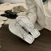 Sandalias Planas con Anillo para Dedo del Pie para Mujer, Nuevo Diseño Verano 2026, Estilo de Nicho, Zapatos de Playa para Vacaciones, Sandalias Plateadas para Mujer