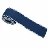 Fita Tecida de Bainha Crua em Jeans 4cm Acessórios de Cabelo Artesanais DIY Laços Embalagem de Presente Tecido com Renda Ondulada Tiras de Tecido