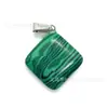 Colar com Pingente Quadrado Oblíquo, Brincos e Acessórios de Joias de Pedra Preciosa Ágata de Cristal Natural, Vendido Quente na Aliexpress Transfronteiriça