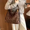 Bolso Bandolera Tote de Gamuza de Moda 2026, Bolso de Hombro Versátil de Gran Capacidad con Estampado de Leopardo para Mujer, Moderno