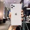Adequado para Capa de Celular iPhone16promax 11 Canto Quatro TPU Anti-queda Corda de Pendurar Apple 15 Diagonal Duas em Um