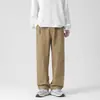 Pantalones Cargo de Algodón Lavado para Pareja Otoño e Invierno Pantalones de Pierna Recta Estampados con Letras Casuales Sueltos Pierna Ancha JW107-P50