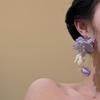 Rústico Rouge ~ Pendientes Largos de Plata de Verano Estilo Vacacional Único Pendientes de Botón de Nicho Pendientes Frescos Dulces Venta al por Mayor