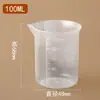 Tazas medidoras pequeñas de plástico al por mayor con marcas de escala 15ml 20ml 30ml 50ml 100ml Material PP Vasos de precipitado pequeños