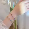 Nuevo brazalete de trébol gris amatista natural luz de luna diseño simple de nicho de lujo ligero regalo para novia