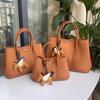 2025 Bolso Nuevo de Cuero Genuino para Mujer Bolso de Hombro Cruzado Bolso Tote Color Block Bolso Jardín Portátil Bolso Grande Bolso de Compras Bolso Balde
