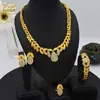 Joyería de Dubái chapada en oro de 24k traje de joyería nupcial collar pendientes Oriente Medio Dubái oro joyería de boda juego de cuatro piezas