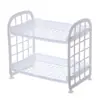 Estante de almacenamiento para el hogar, dormitorio, cosméticos, escritorio, cocina, estante de almacenamiento de doble capa, organizador de escritorio para papelería de estudiante estilo japonés