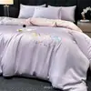 2026 Nuevo Verano Fresco Lavable Seda de Hielo Bordado Ropa de Cama Juego de Cama de Verano Funda Nórdica Sábana Juego de Tres Piezas Juego de Cuatro Piezas