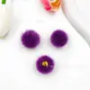 Colgante de cuenta redonda cubierta de tela, colgante de bola de felpa, colgante de bola de pelo con agujero para colgar, arete, accesorio para el cabello, accesorio para la ropa y piezas de accesorios
